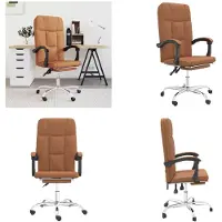 vidaXL Chaise de bureau avec fonction de couchage Marron similicuir - Chaise de bureau avec fonction de couchage - Chaise de bureau avec fonction de relaxation - Chaise de bureau