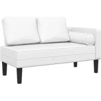 vidaXL Chaise longue avec coussin Blanc Similicuir