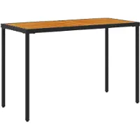 vidaXL Table de jardin avec plateau en acacia 115x54x74 cm Poly rotin
