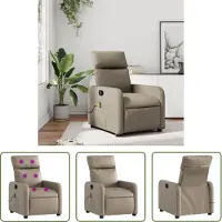 The Living Store Fauteuil de massage en simili cuir cappuccino-brun