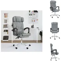 vidaXL Chaise de bureau avec fonction massage Gris clair Tissu - Chaises de bureau
