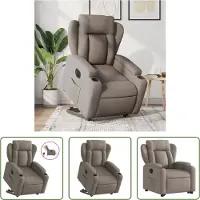 The Living Store Fauteuil relax releveur électrique Tissu Taupe