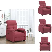 vidaXL Fauteuil de massage électrique vin rouge tissu - Fauteuil de massage