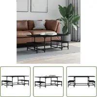 The Living Store Table basse noire 100x50,5x40 cm bois composite