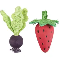 Trixie Set de jouets en bois - betterave, fraise, bois/flûte, 6/9cm