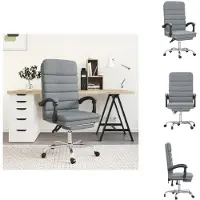 vidaXL Chaise de bureau avec fonction massage Gris clair Tissu - Chaises de bureau