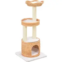 Syfax Arbre à chat avec griffoir en sisal Naturel Bois de saule