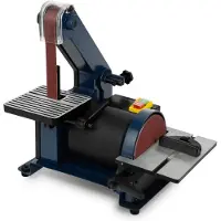 Eberth Ponceuse à bande Ponceuse à bande Ponceuse à disque électrique 300W (support d'outil réglable, bande abrasive réglable)