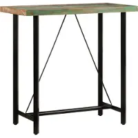 Syfax Table de bar 110x55x107 cm bois massif de récupération et fer