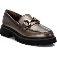 Carmela pour femme. 16199101-PLOMO Mocassins en cuir argenté 161991 (40), Plat, Aucun, Casuel