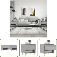 The Living Store Tables basses 2 pcs. Gris Sonoma 50x46x50 cm Bois composite