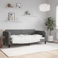 Prolenta Lit de jour exclusif, couleur gris foncé, 90x190 cm, revêtement en tissu