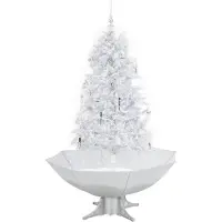 vidaXL Sapin de Noël à neige avec pied parasol blanc 170 cm