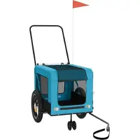Syfax Remorque de vélo pour animaux de compagnie bleu et noir