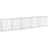vidaXL Gabion avec couvercle 500x50x100 cm Fer galvanisé