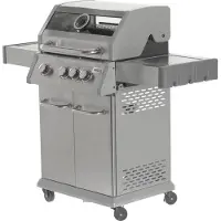 YATO Barbecue à gaz 11,5kW,3+1 brûleurs, inox 122x57x114cm, fenêtre de visualisation