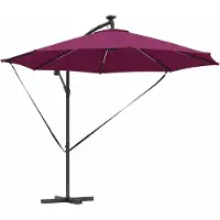 Syfax Parasol Bordeaux 294 x 294 x 248 cm Polyester et Aluminium
