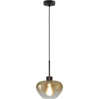 Masterlight Suspension Genua noir avec verre doré Ø 24cm