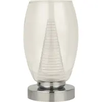 Searchlight Lampe de table Cyclone chromé avec verre transparent