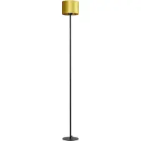 Masterlight Lampadaire noir Venus 175cm avec abat-jour jaune ocre