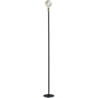 Masterlight Lampadaire noir Tube 155cm avec raccord doré