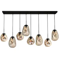 Masterlight Lampe suspendue Lava 8x verre doré