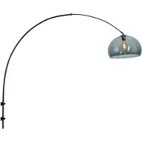 Steinhauer Lampe à arc murale Sparkled noir avec capuche anti-fumée
