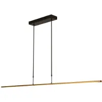 Masterlight Lampe suspendue noire Real 2 160cm avec de l'or