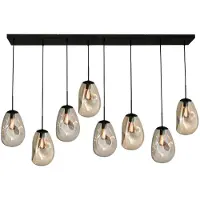 Masterlight Lampe suspendue Lava 8x verre doré Ø 22,5cm