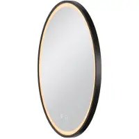 SLV TRUKKO 60 miroir Ø 60 cm, chrome, bord noir