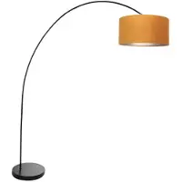 Steinhauer Lampadaire - noir - Solva - métal textile - lampe arquée - E27 - 3896ZW -