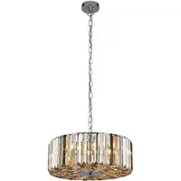 Searchlight Lampe suspendue Chapeau 50 cm chromé avec verre cristal