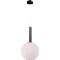 Masterlight Lampe suspendue Ø 30cm Bella 2 Noir avec verre blanc mat