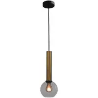 Masterlight Lampe suspendue Ø 15cm Bella 2 Laiton antique avec verre fumé