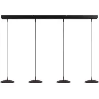 Masterlight Lampe suspendue à 4 lumières Scala 130 cm nickel noir Ø 20 cm
