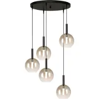 Masterlight Lampe pendante 5L vide Lido Ball avec un verre Ø de 17 cm doré qui s’estompe.