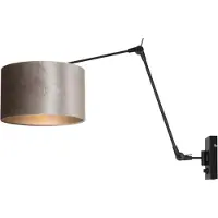Steinhauer Lampe de lecture murale Prestige Chic noir avec abat-jour en velours taupe de 30 cm