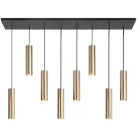 Highlight Lampe suspendue pour salle à manger Perugia or mat - 8x GU10