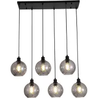 Searchlight Suspension Radiance 6 lumières noir