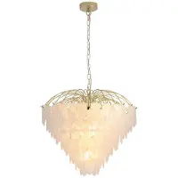 Searchlight Suspension Feather Or 10 pâles