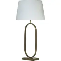 Searchlight Lampe de table Modish bronze avec capuchon blanc