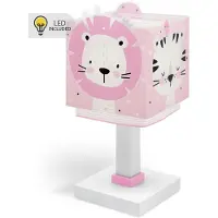 DALBER Lampe de table pour chambre d’enfant Baby Jungle rose