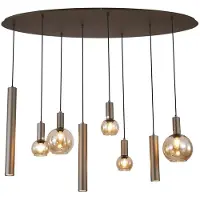 Searchlight Suspension design Lyon Verre ambré