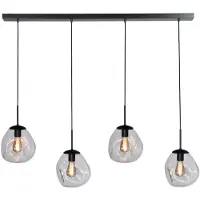 Masterlight Lampe suspendue Lava 4x verre transparent Ø 24cm