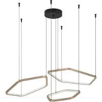 Eglo Suspension Estrella noire avec détails marron et réglage de la température de couleur (CCT)
