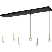 Masterlight Lampe suspendue à 6 lampes Fabro LED - Or mat