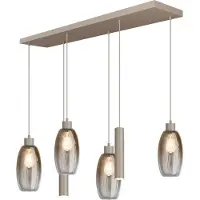 Masterlight Lampe suspendue en verre Olive 4x Ø 15cm - 2x Course - sable