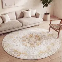 FRAAI Tapis rond vintage - Lago Jaune | Ø 280 cm | Rond | Tissage plat