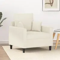 Prolenta Maison Exclusive - Fauteuil crème 60 cm velours