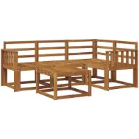 vidaXL Ensemble de salon de jardin 5 pièces en bois d'acacia massif, finition naturelle